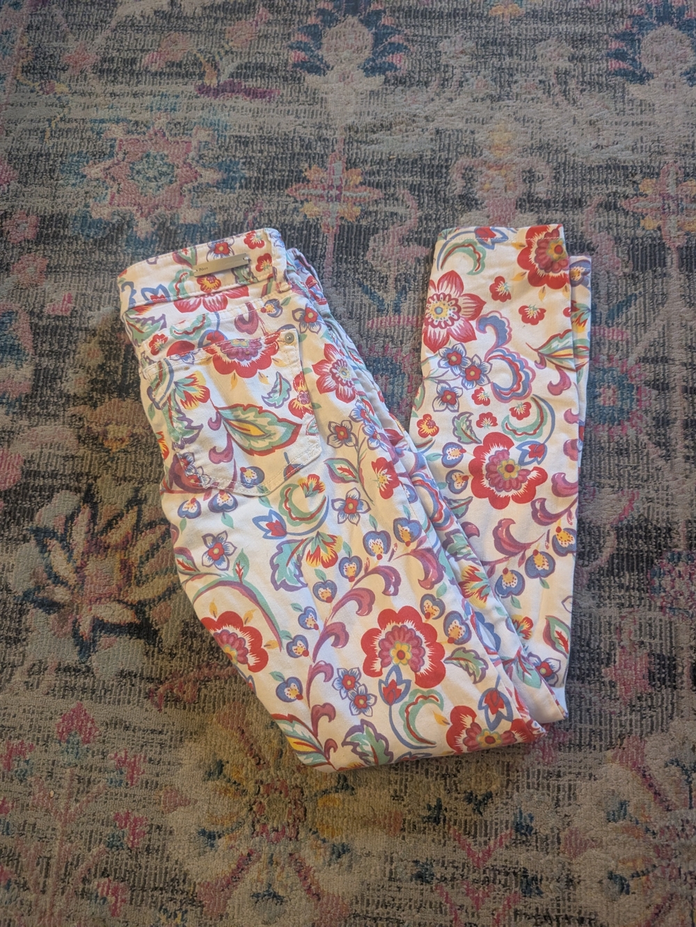 Pilcro Floral Print Jeans Anthropologie